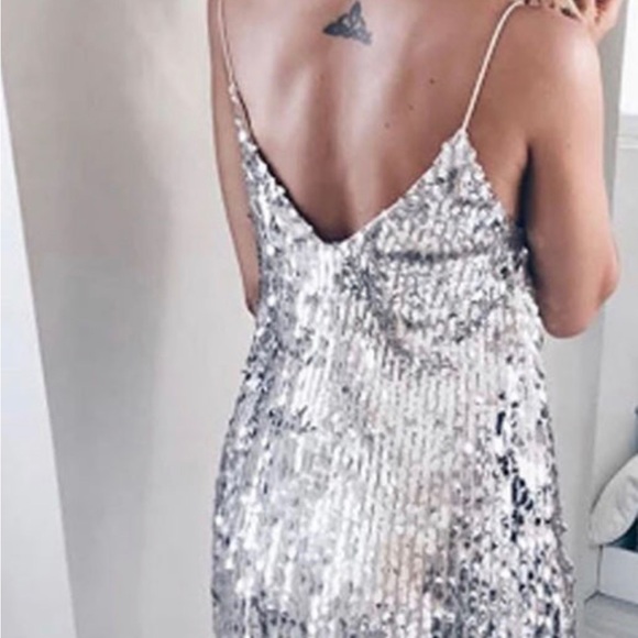 *New* Silver Sequined Party Dress - Picture 2 of 5